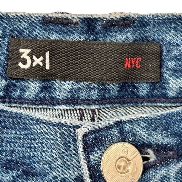 3X1 NYC Cropped Fringe Hem Button Fly Jeans Size 27 - Picture 2 of 9